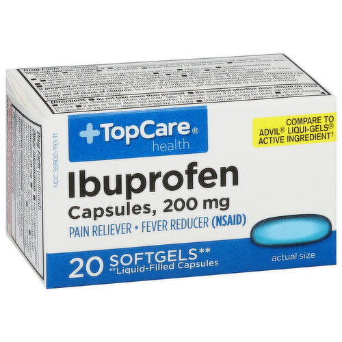 TopCare Ibuprofen, 200 mg, Softgels