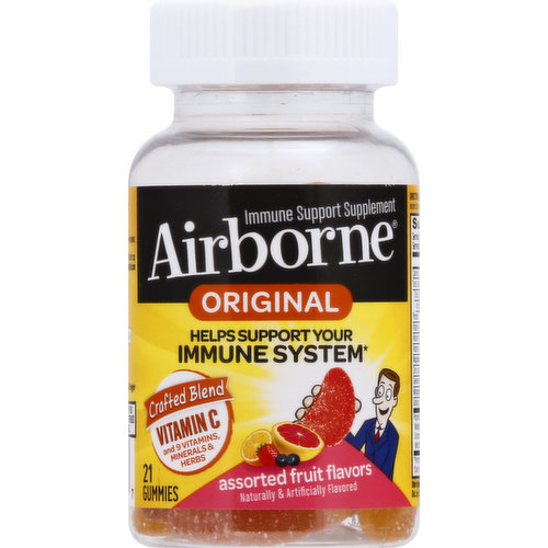 Airborne Immune Support Supplement, Original, Gummies, Assorted Fruit Flavors