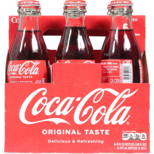 Coca-Cola Original Taste Cola Soda - 6 pk (Glass Bottles)