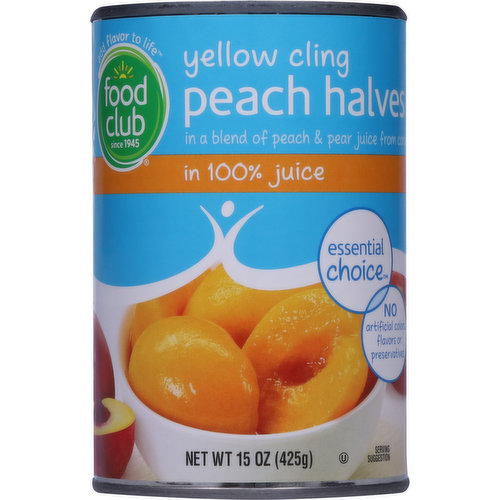 Food Club Peach Halves, Yellow Cling