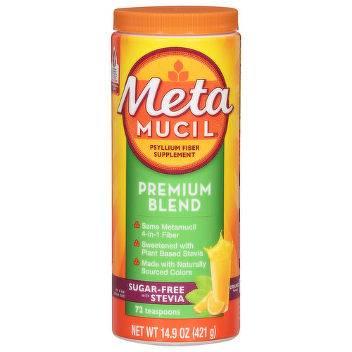 Metamucil Psyllium Fiber, Premium Blend, Orange