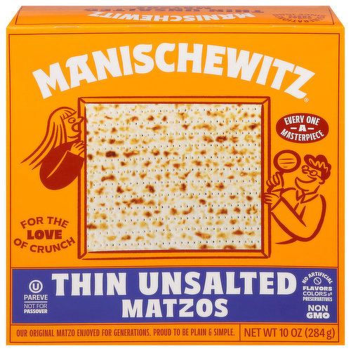 Manischewitz Matzos, Thin, Unsalted