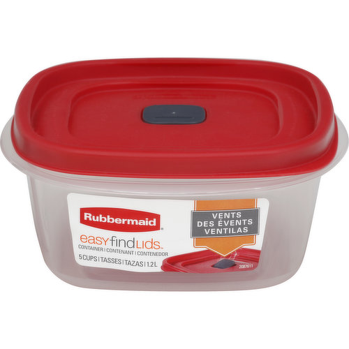 Rubbermaid Easy Find Lids Container, Easy Find Lids, 1.2 Liter, Plastic  Containers