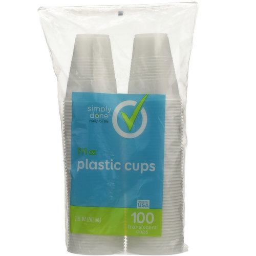 Simply Done Plastic Cups, Translucent