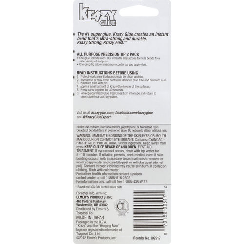 Krazy Glue Super Glue, Instant