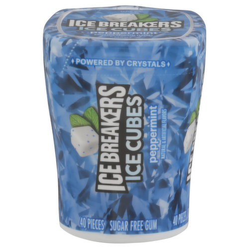 Ice Breakers Gum, Peppermint, Sugar Free, Ice Cubes