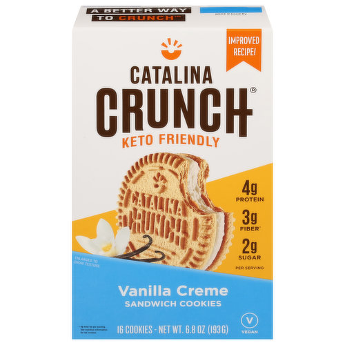 Catalina Crunch Sandwich Cookies, Keto Friendly, Vanilla Creme