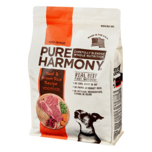 Pure Harmony Dog Food, Super Premium, Beef & Brown Rice Recipe