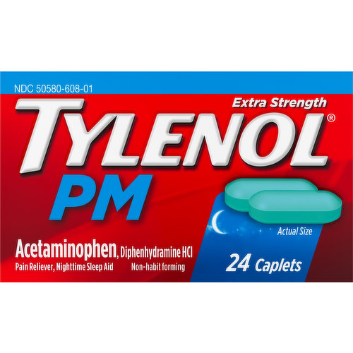 Tylenol PM Acetaminophen, Extra Strength, Caplets