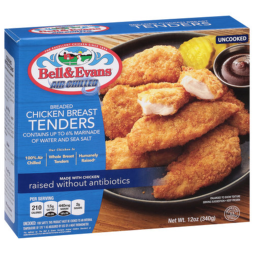 Bell & Evans Chicken Breast Tenders, Breaded, Uncooked