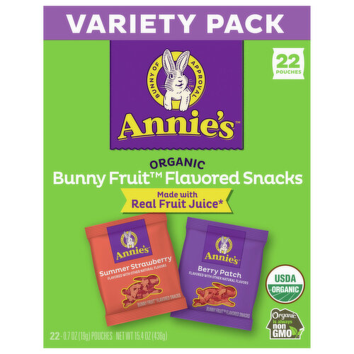 Annie's Fruit Flavored Snacks, Organic, Summer Strawberry/Berry Patch, Bunny, Variety Pack