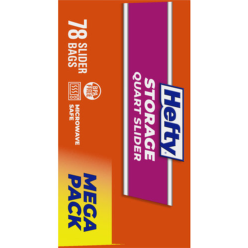 Hefty Gallon Storage Slider Bags Mega Pack, 66 count