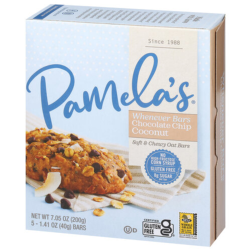Pamela's Oat Bars, Soft & Chewy, Chocolate Chip Coconut