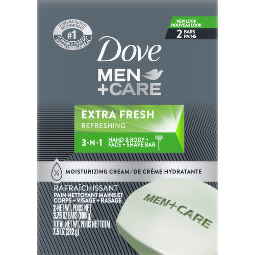 Dove Hand & Body + Face + Shave Bar, Extra Fresh