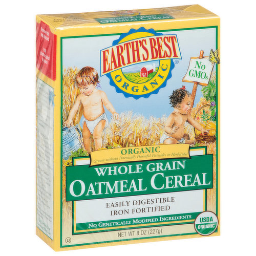 Earth's Best Oatmeal Cereal, Whole Grain