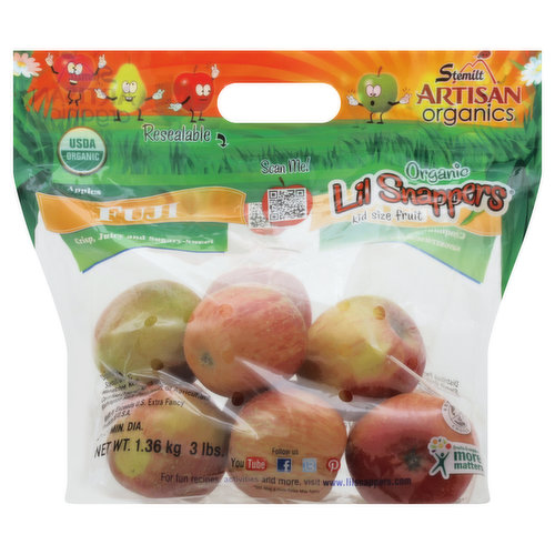 Stemilt Artisan Organics Fuji Organic Apples, 4 count