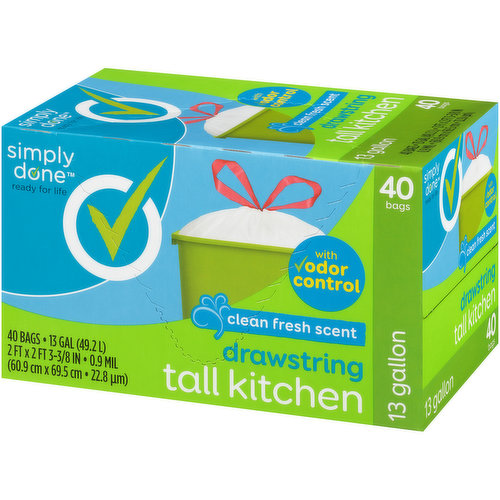 Simply Done Drawstring Tall Kitchen, Clean Fresh Scent