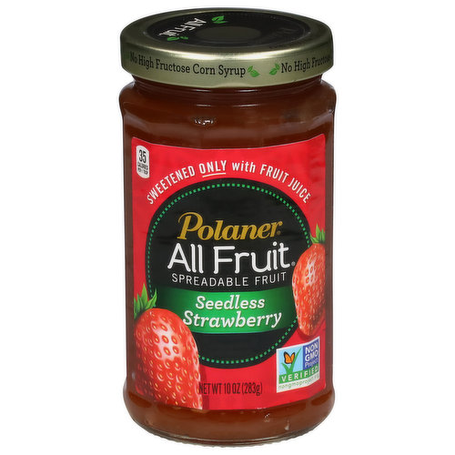 Polaner Spreadable Fruit, Seedless Strawberry, All Fruit