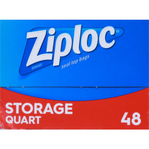 Ziploc Seal Top Bags, Storage, Quart - 48 bags