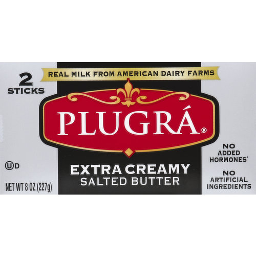 Plugra Butter, Salted, Extra Creamy