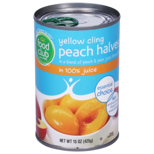 Food Club Peach Halves, Yellow Cling