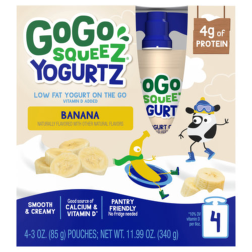 GoGo Squeez Yogurtz, Low Fat, Banana