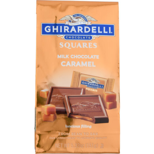 Ghirardelli Milk Chocolate, Caramel, Squares