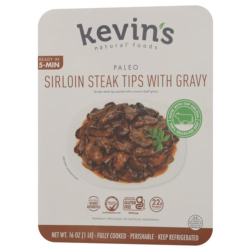 Kevin's Natural Foods Sirloin Steak Tips, with Gravy