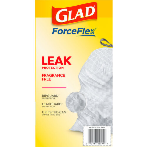 Glad Bags, Drawstring, Kitchen, Fragrance Free, Tall, 13 Gallon