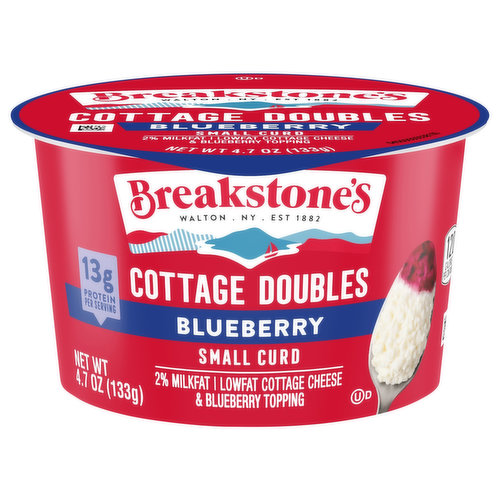 Breakstone's Cottage Doubles, Small Curd, 2% Milkfat, Lowfat, Blueberry