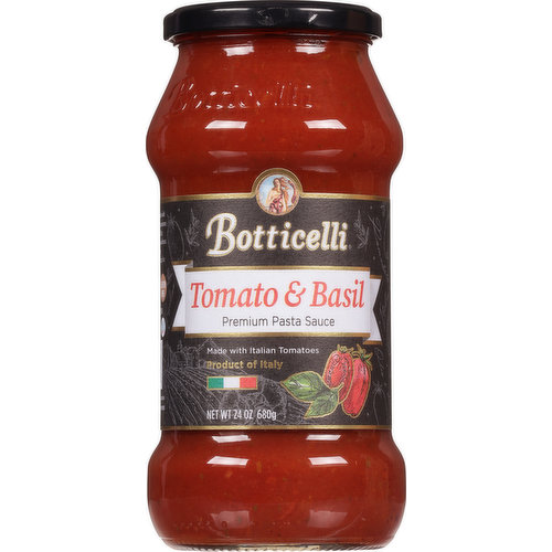 Botticelli Pasta Sauce, Premium, Tomato & Basil