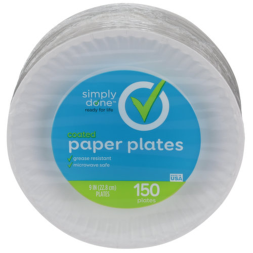 Simply Done Paper Plates, Coated