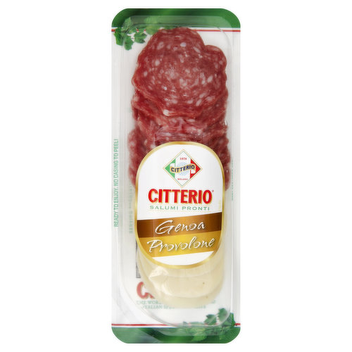 Salumi Pronti. 1878 Milano. Gluten free. US inspected and passed by Department of Agriculture. Ready to enjoy. No casing to peel! Produced in USA by Euro Foods Inc.