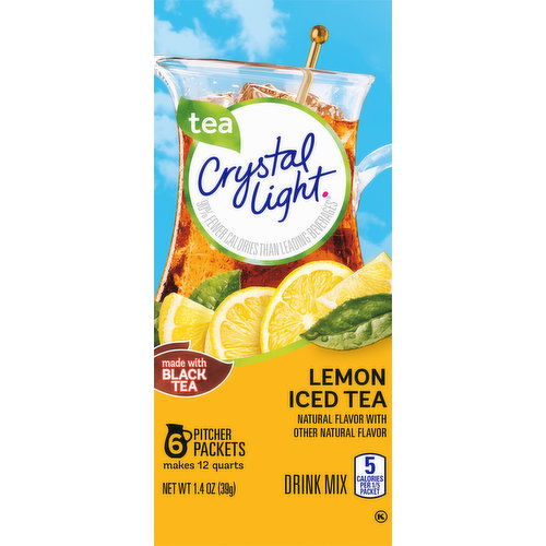 Crystal Light Drink Mix, Lemon Iced Tea, Pitcher Packets