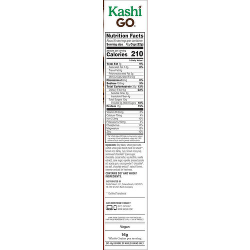 Kashi Go Cereal, Chocolate Crunch, Family Size - 19.9 oz