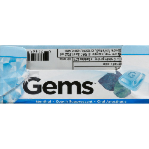 Gems Drops, Menthol Eucalyptus Flavor, Sticks