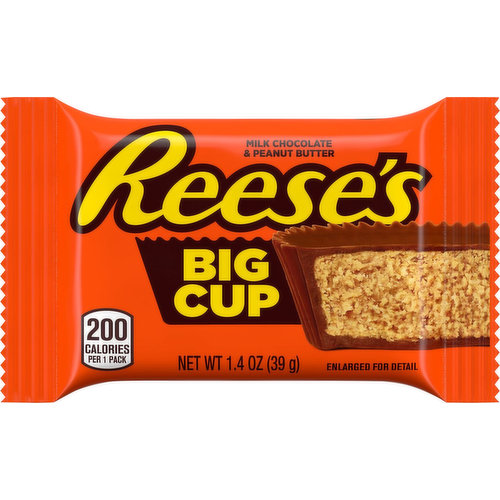 Reese's Peanut Butter Cup, Big Cup, Full Size - 6 pack, 1.4 oz pkgs