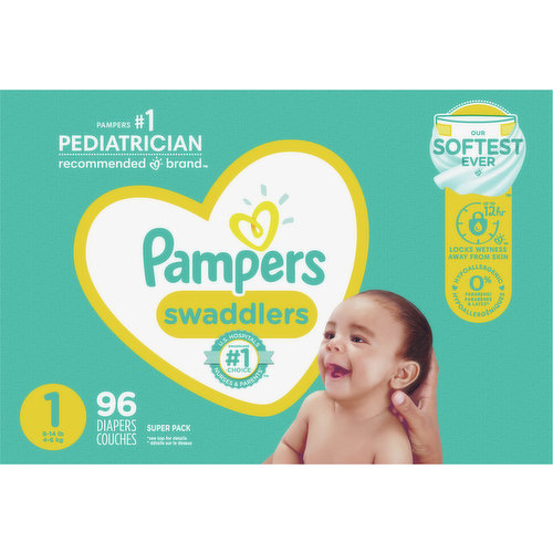 Pampers Diapers, 1 (8-14 lb), Super Pack