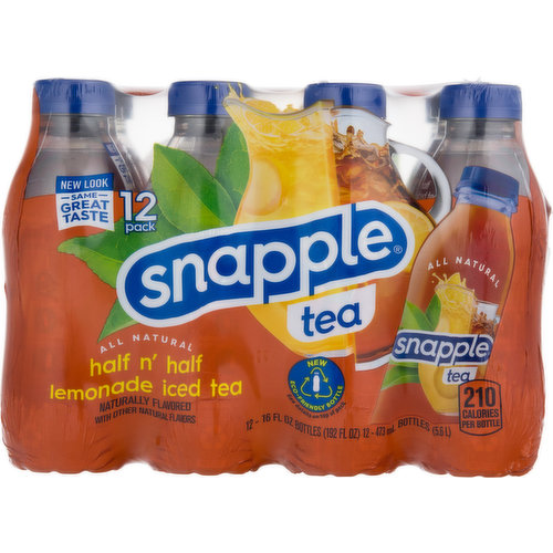 Snapple Iced Tea, Lemonade, Half n' Half, 12 Pack