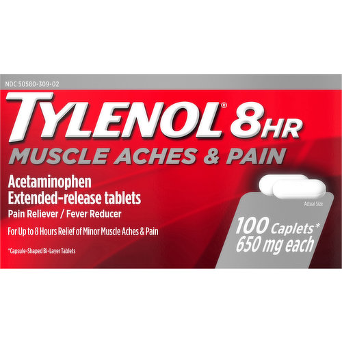 Tylenol Muscle Aches & Pain, 650 mg, 8 HR, Extended-Release Tablets, Caplets