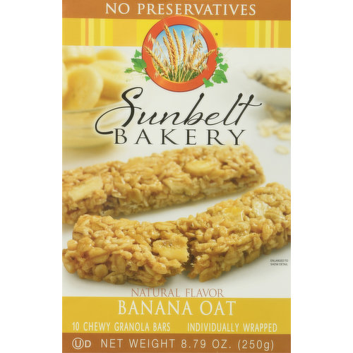 Sunbelt Bakery Granola Bars, Banana Oat, Chewy, 10 Pack