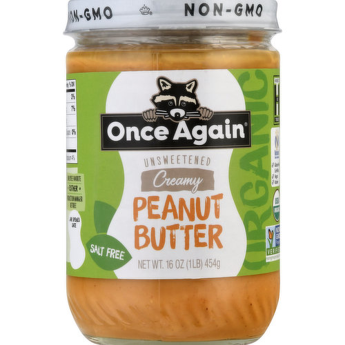 Once Again Peanut Butter, Salt Free, Creamy, Unsweetened