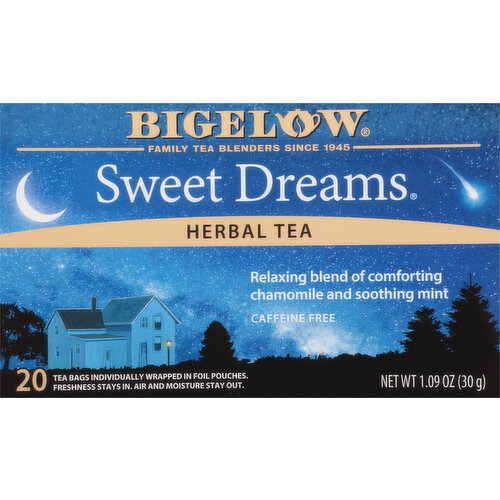 Bigelow Herbal Tea, Caffeine Free, Sweet Dreams, Tea Bags