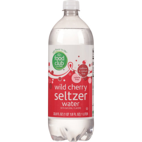 Food Club Seltzer Water, Wild Cherry