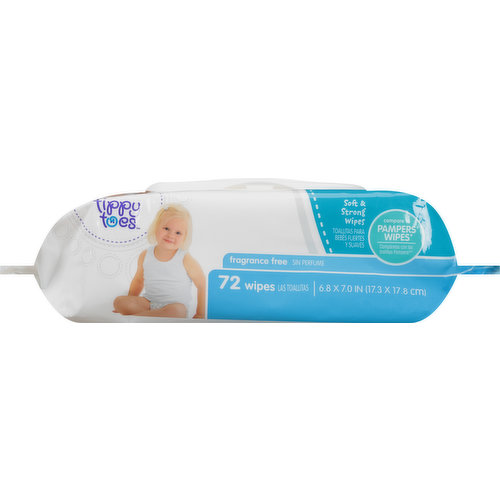 Tippy Toes Wipes, Fragrance Free