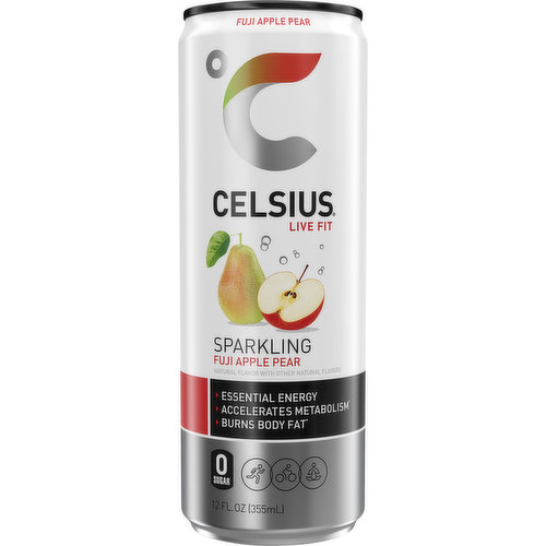 Celsius Energy Drink, Fuji Apple Pear, Sparkling