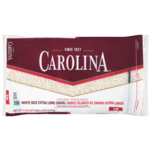 Carolina White Rice, Extra Long Grain, Enriched