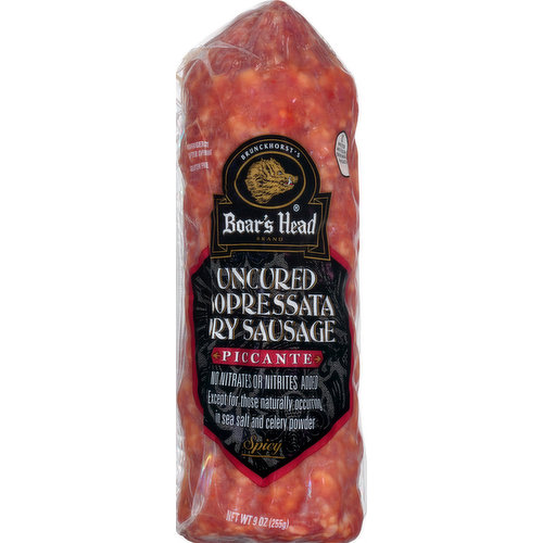 Boar's Head Dry Sausage, Spicy, Sopressata, Piccante, Uncured