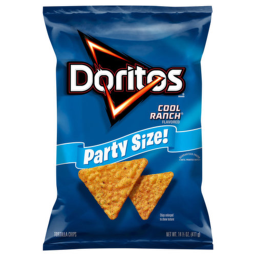 Doritos Tortilla Chips, Cool Ranch Flavored, Party Size