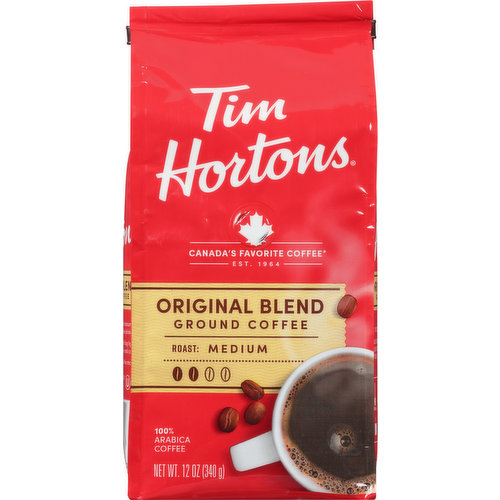 Tim Hortons Coffee, Ground, Medium Roast, Original Blend